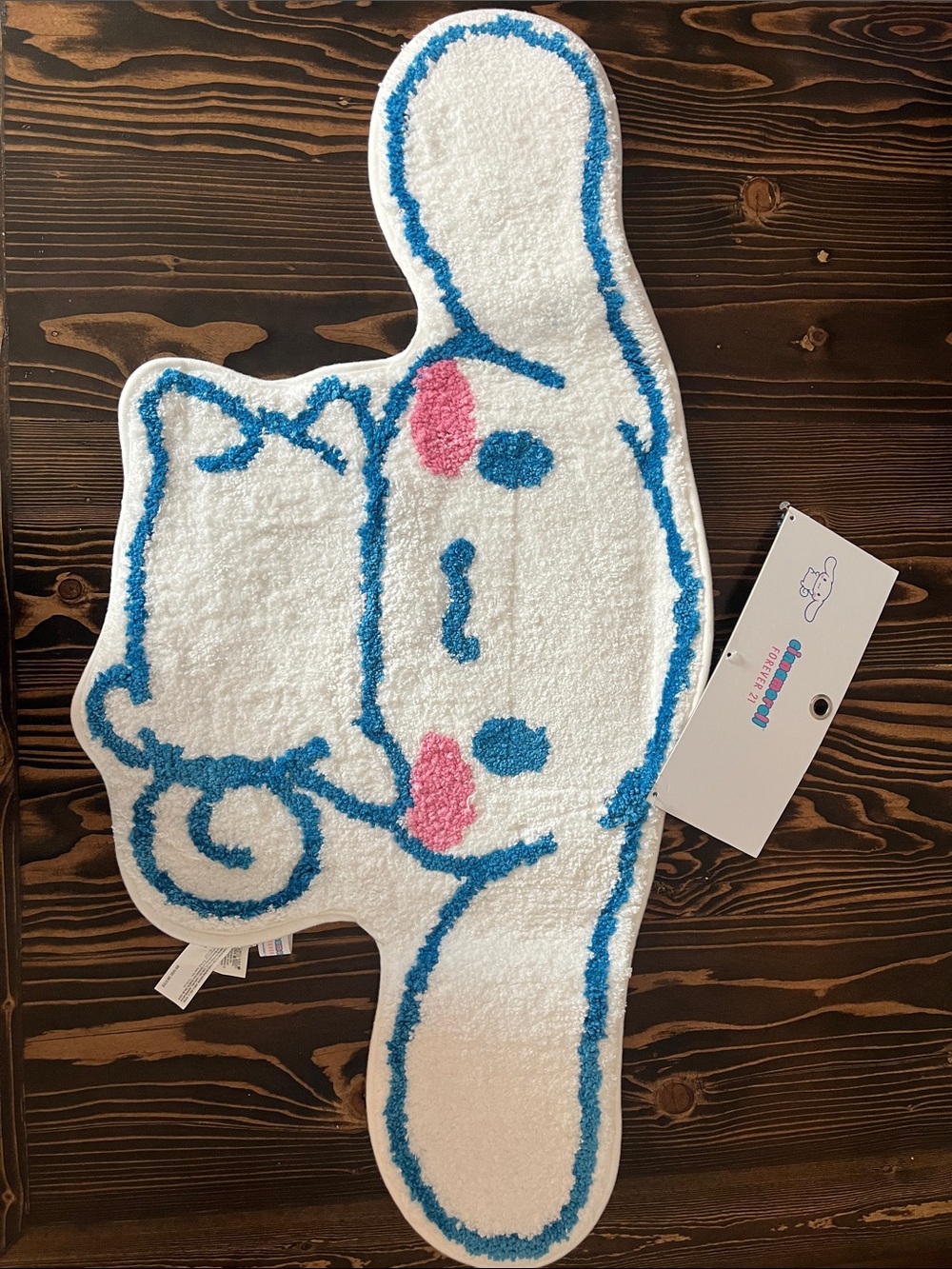 Hello Kitty White Bath Mat with Blue and Pink Accents
